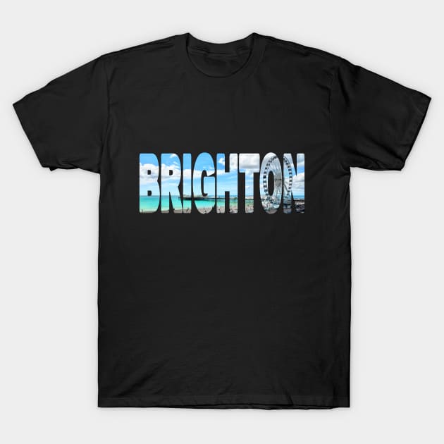 BRIGHTON - England Palace Pier and Wheel T-Shirt by TouristMerch